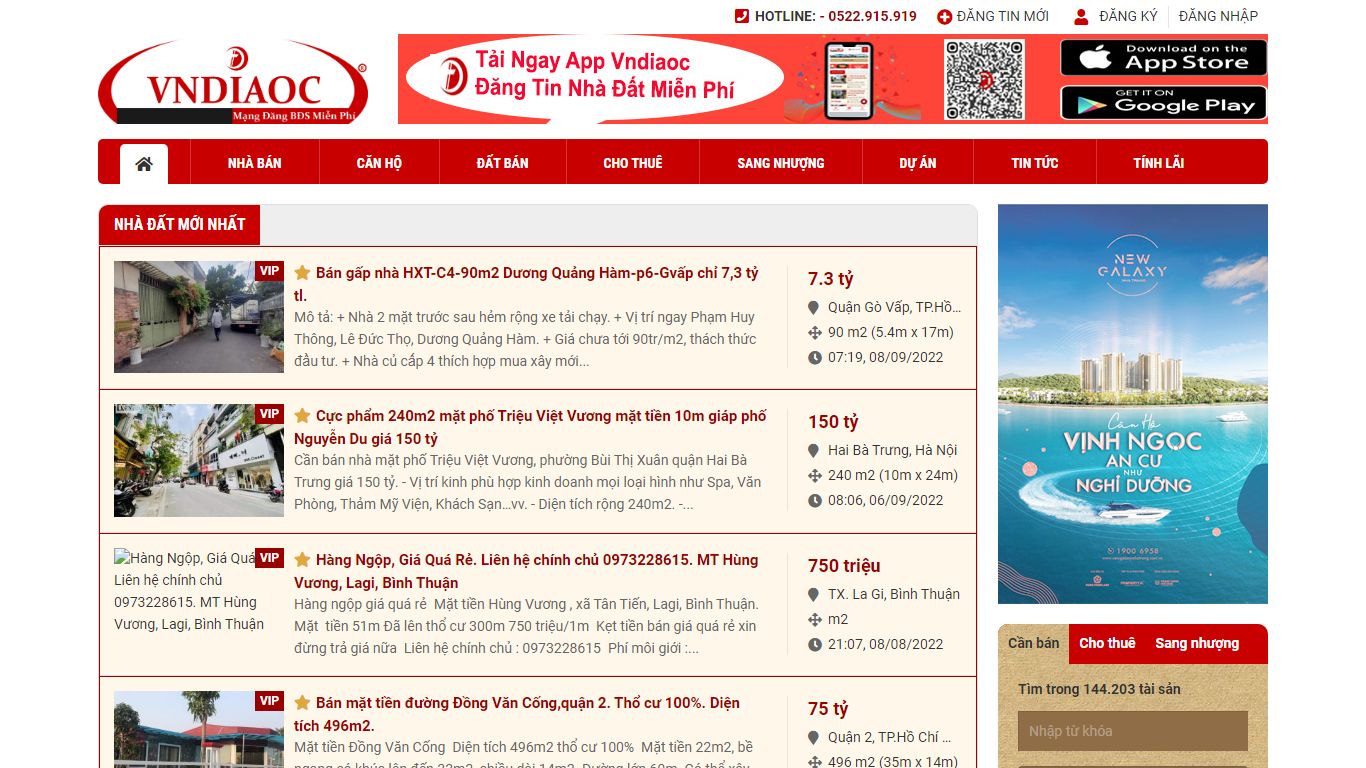 Mua Bán Nhà Đất – Bất Động Sản Việt Nam | VNDiaoc